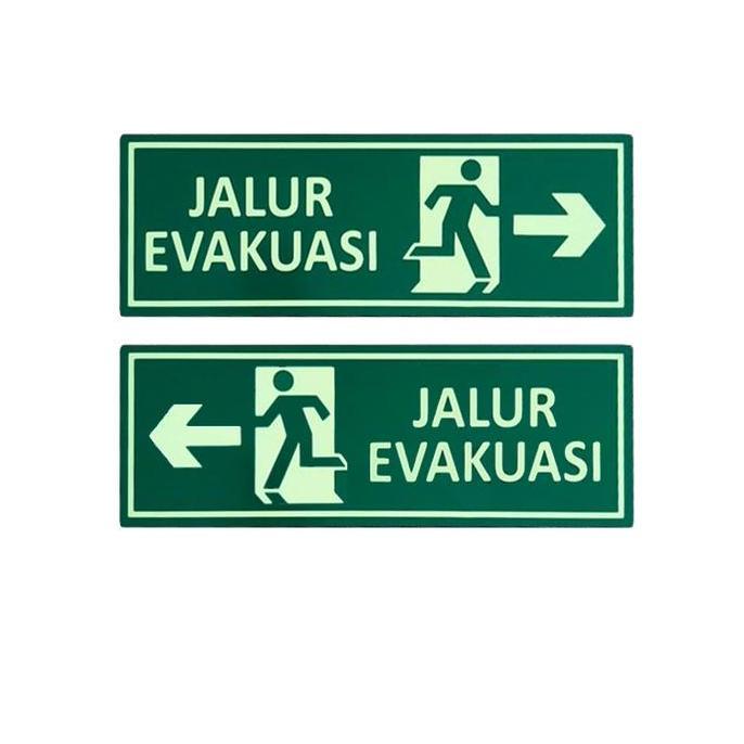 GAIZINPO Stiker Jalur Evakuasi / Penanda Arah Evakuasi Glow In The Dark / Tanda Keluar Keselamatan