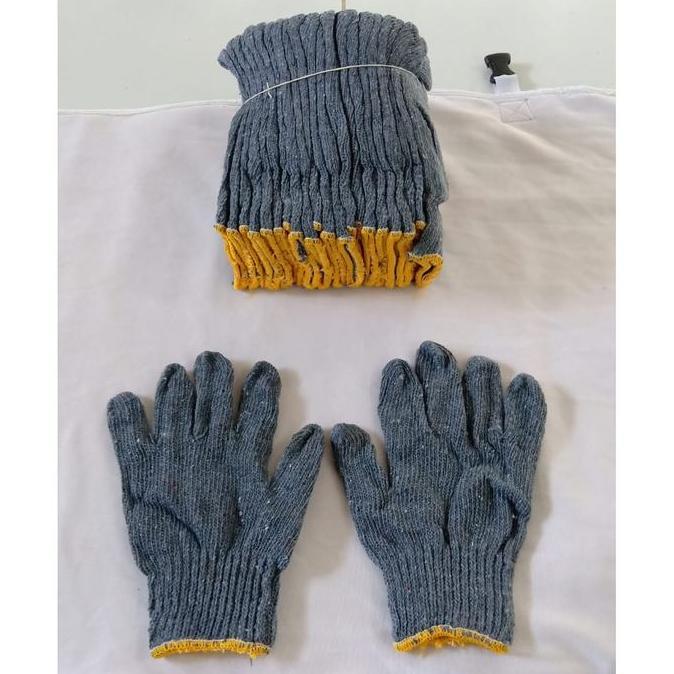 Sarung Tangan Benang 6 Abu merk Bull Dozer - sarung tangan proyek - sarung tangan rajut