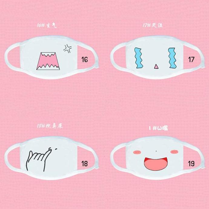 MEM masker emoticon japan mask anime ekspresi kartun lucu kaomoji