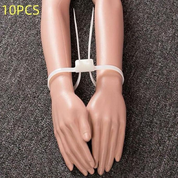 BAIAVY 10pcs Borgol Tangan /Borgol Tangan Plastik Sekali Pakai /Borgol Tangan Import/Borgol Plastik 