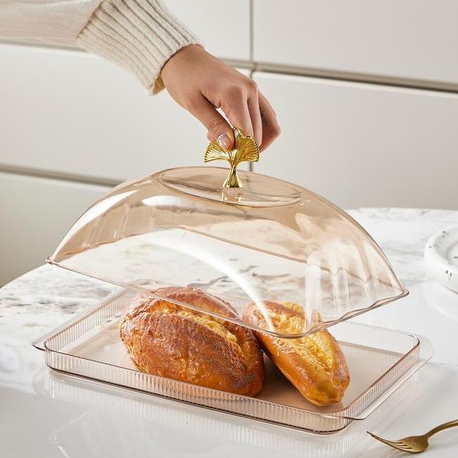 Lebaran Exclusivedejavu Piring Kue Roti Dengan Tutup Hias Transparan Aestectic Piring Buah Makanan P