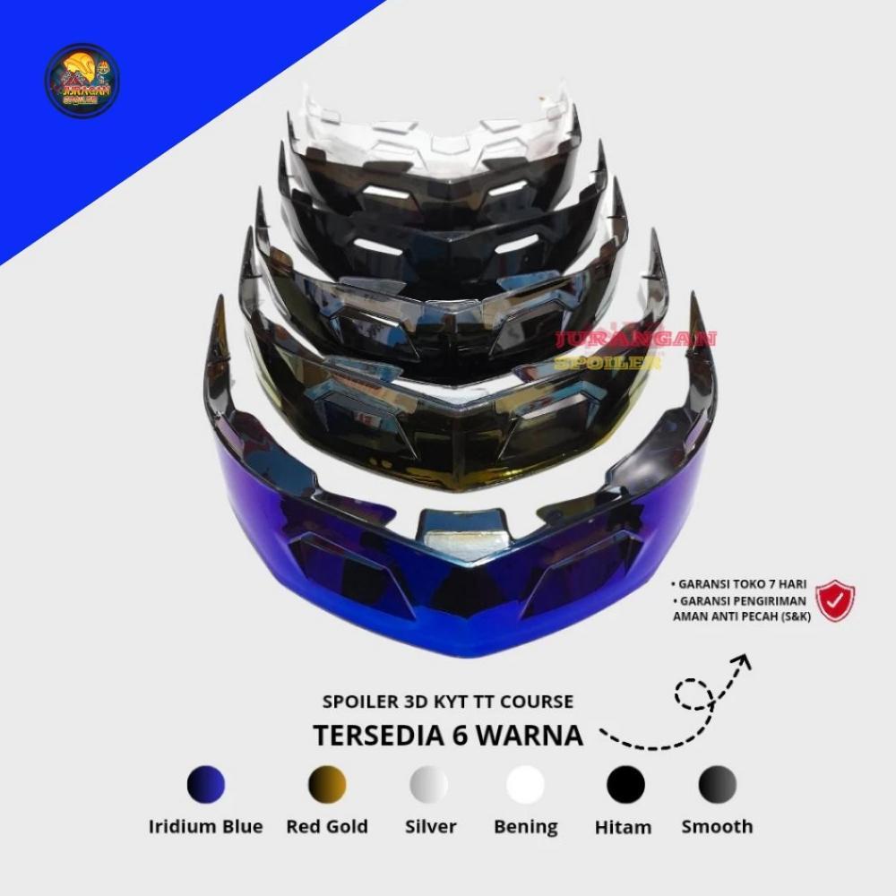 Ready Spoiler Helm 3D Kyt Tt Course Blue / Spoiler 3D Kyt Tt/Course - Spoiler Helm Kyt 3D Tt Course 
