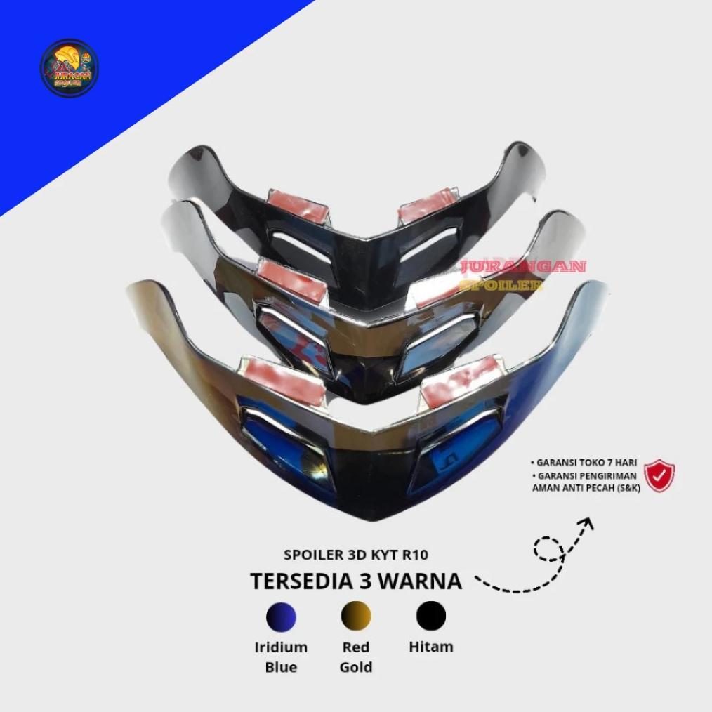 Ready Spoiler Helm 3D Kyt R10 / Spoiler Helm Kyt R10 3D Spoiler Helm 3D Kyt R10 Blue - Spoiler Helm 