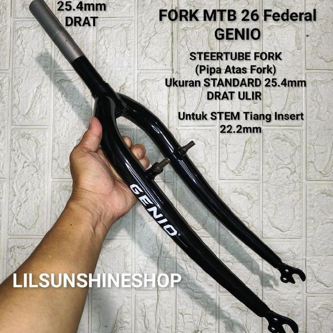 FORK GARPU GENIO SEPEDA 26 MTB FEDERAL JADUL COMMUTER BIKE STANDARD DRAT ULIR 25.4MM UNTUK STEM TIAN