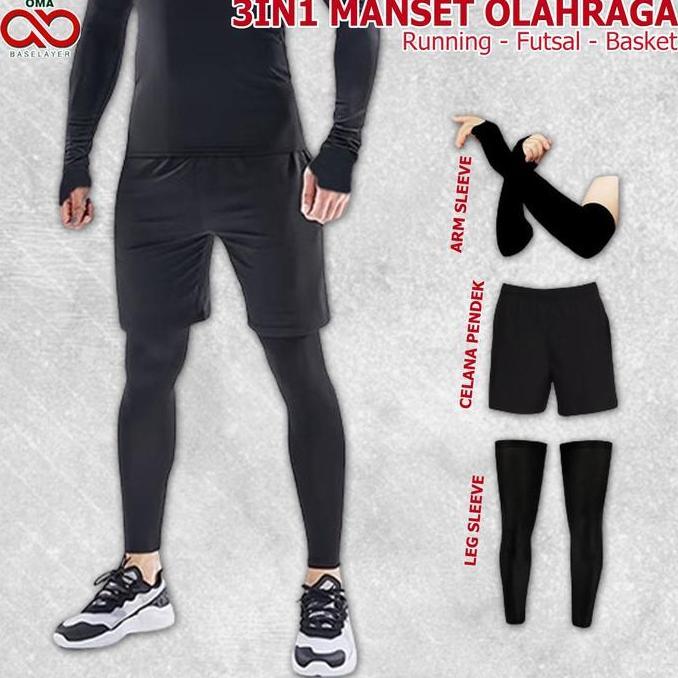 Setelan Deker Tangan - Manset Kaki - Celana Olahraga Pendek Pria Wanita