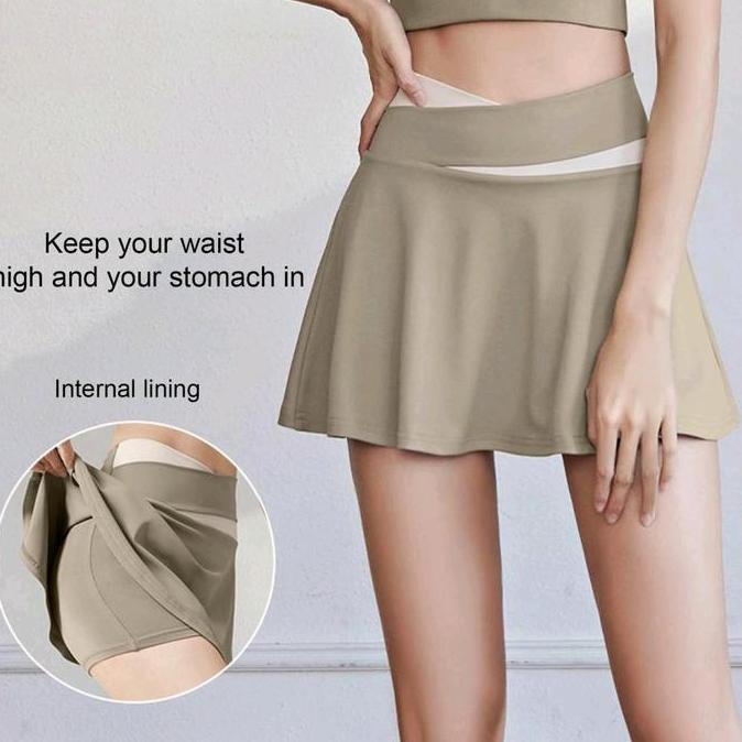 Kinarastorez - Celana sport hotpant rok dua layer olahraga senam gym fitness wanita 129
