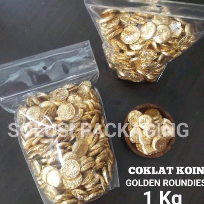 COKLAT KOIN GOLDEN ROUNDIES 1KG| PERMEN COKLAT COIN KILOAN KUE LEBARAN Kode 1324