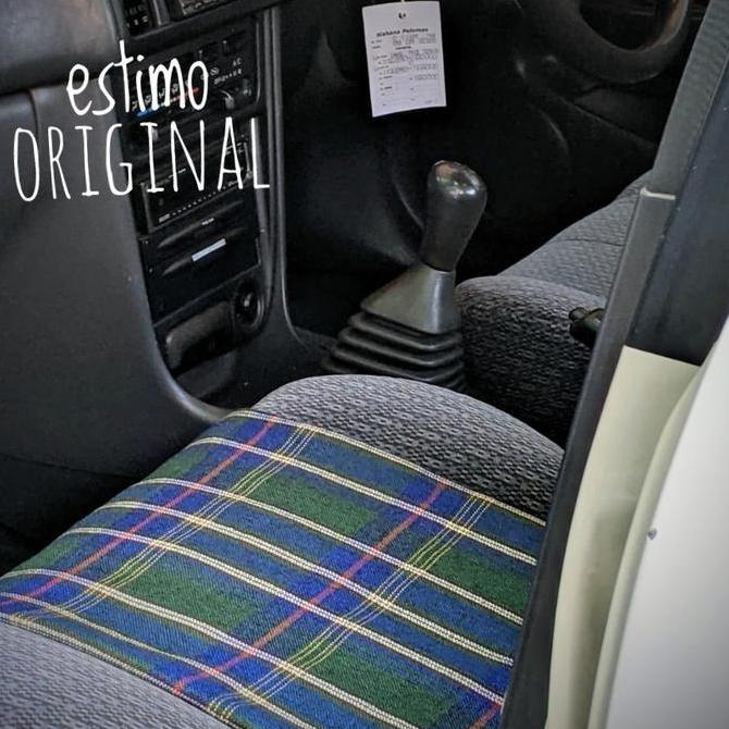 Kain Jok mobil Fabric Tartan kotak Hijau cocok untuk Katana Karimun