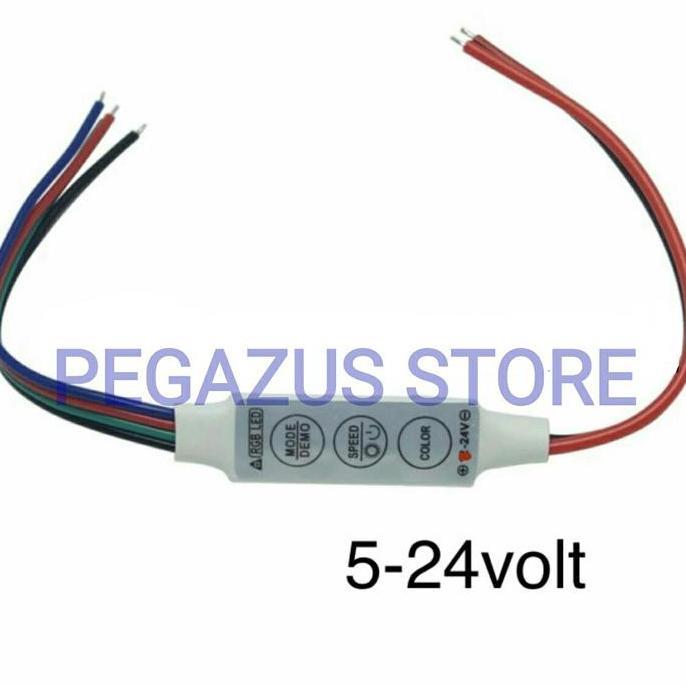Modul Kedip Led RGB 5-24V Strobo Mini RGB Controller Kabel 2 Sisi