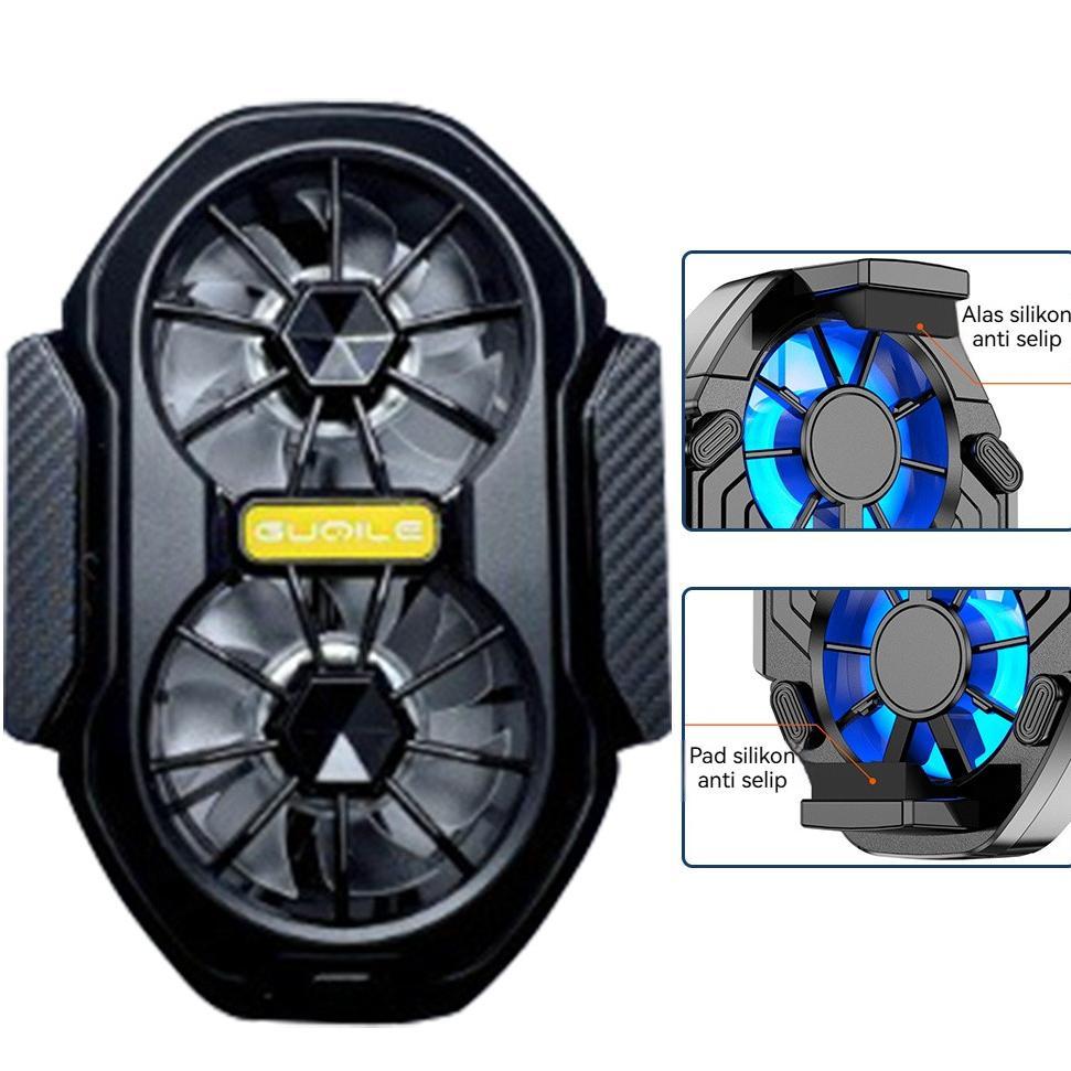 BEST SELLER COOLER FS01 KIPAS PENDINGIN HP GAMING KLIP ELASTIS DAN BATERAI GANDA