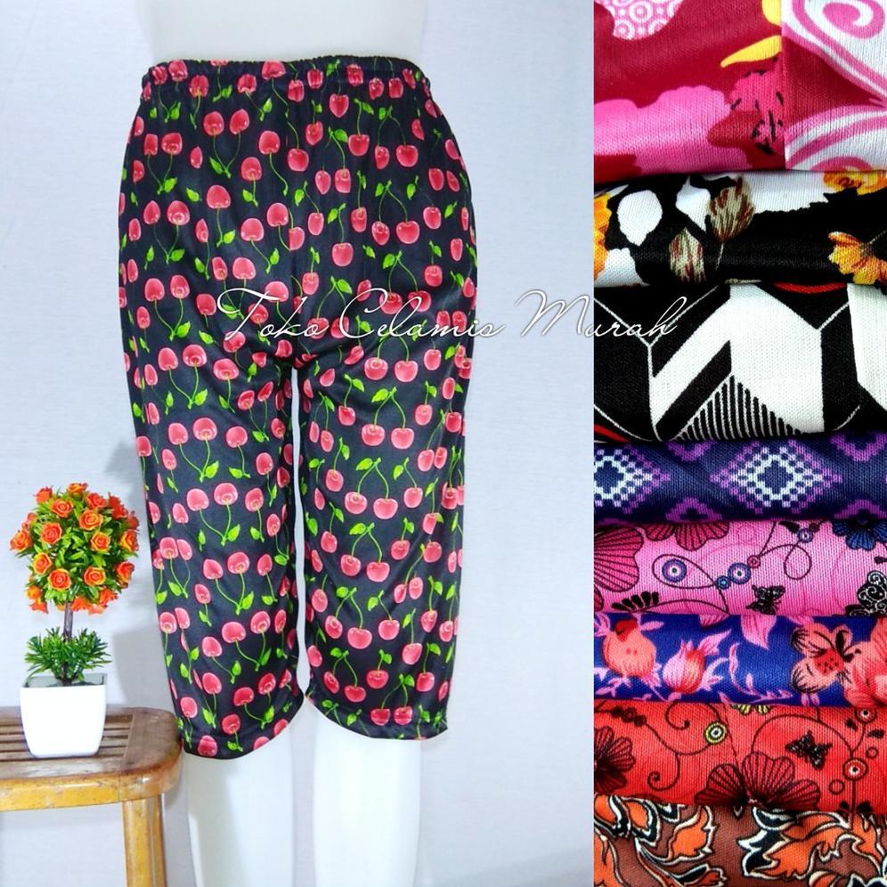 Recommended Murah Legging Hyget Motif Dewasa Wanita / Celana Dalaman Gamis Inner Pants Bunga Los