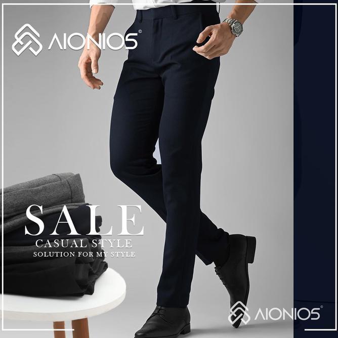 Celana Kerja Pria Celana Kerja Pria Slimfit Hitam / Bahan Dasar Kain