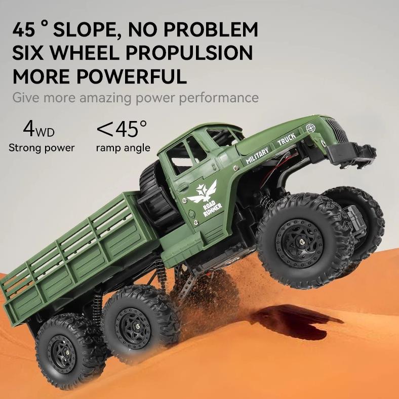 DISKON MOBIL TRUK MILITER REMOTE CONTROL DENGAN LAMPU 2.4GHZ 4WD RC MOBIL TRUK KARGO BESAR BAHAN ALL