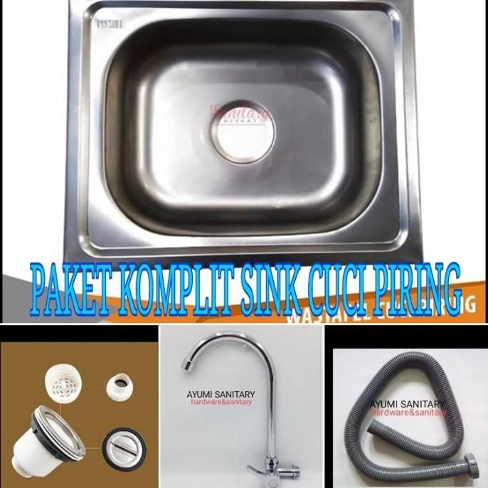 PAKET 1SET TEMPAT CUCI PIRING STAINLESS