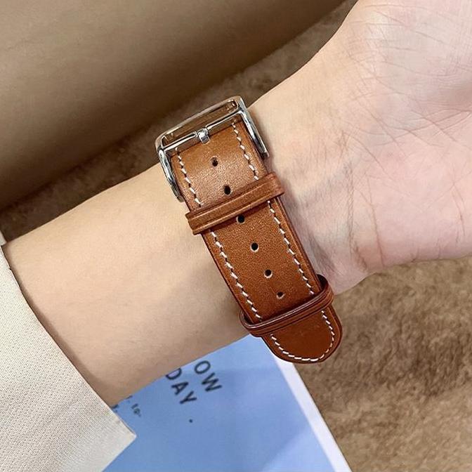 Leather Strap Band for Apple Watch Ultra 2 49mm 9 8 7 45mm 41mm 6 SE 44mm 40mm 38mm 42mm Single Tour