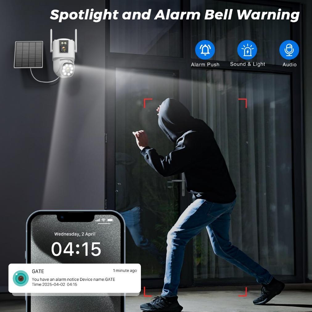 Sale Hamrol 8Mp Outdoor 4G Sim/2.4Wifi Solar Kamera Ptz Wifi Camera With 12000Mah Battery Aov Cctv C