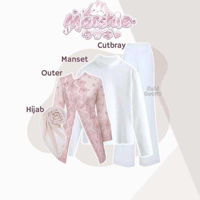 4 In 1 One Set Ootd Wanita Kekinian Atasan Delmora Outfit Setelan Outer Brukat Kondangan Kebaya Jang