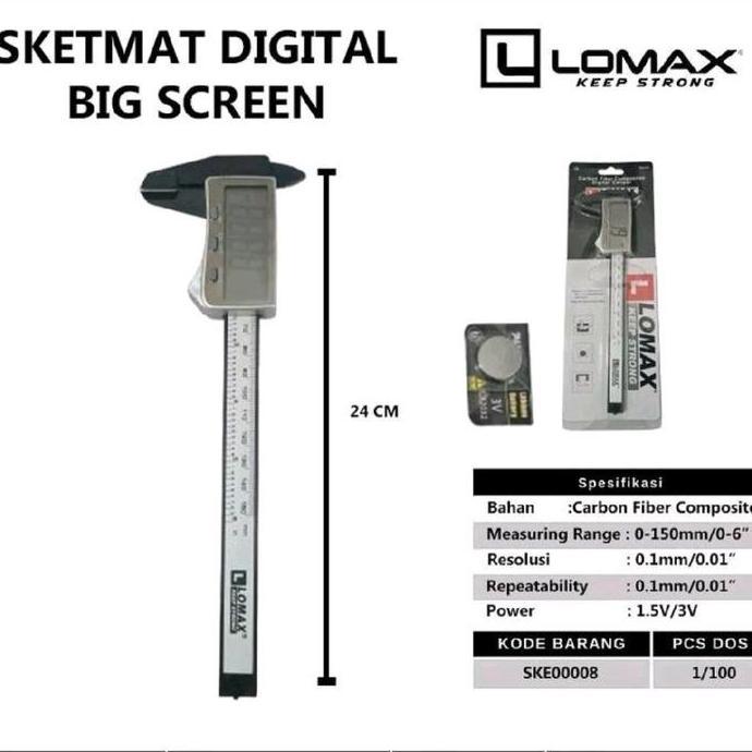 @#@#@#] LOMAX Digital Caliper 6" - Jangka Sorong Alat Ukur Sketmat Digital