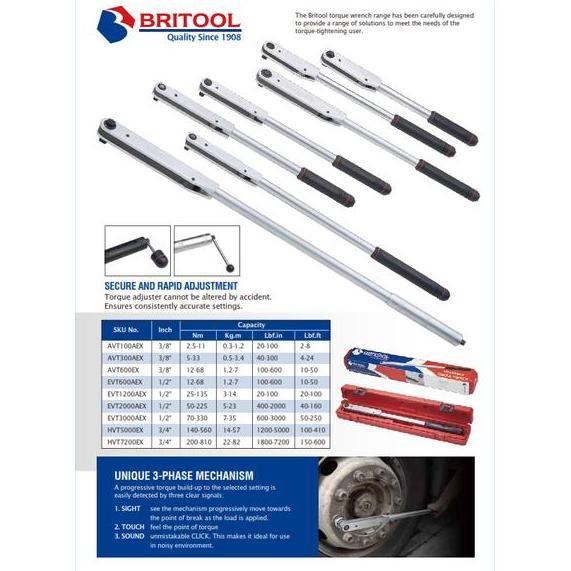 Torque Wrench / Kunci Torsi / Kunci Momen 3/4 Inch Britool Hvt7200 Hvt7200Ex Hvt 7200 Promo Bulan In