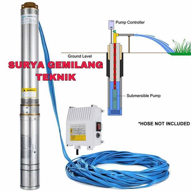 Pompa Air Satelit Nasional Mcpump Pompa Sumbersible 200Watt Lengkap