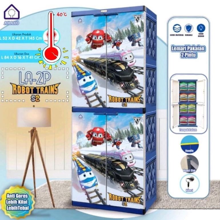 Murah Garansi Resmi Akako - Lemari Anak Motif Printing Baby Jerapah, Owl, Teddy Bear, Rainbow Ruby, 