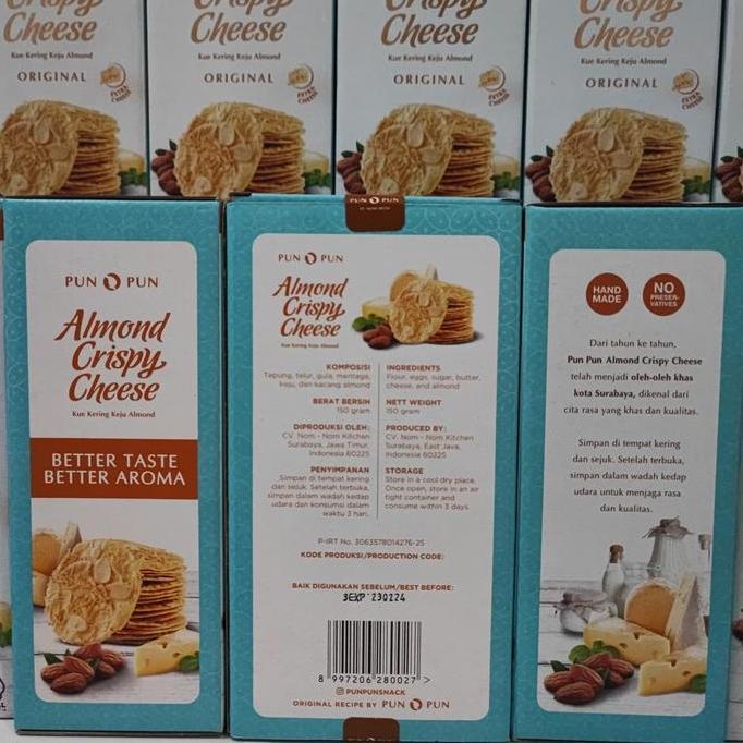 Almond Crispy Cheese Surabaya Kue Kering Keju Almond Original Pun Pun LS