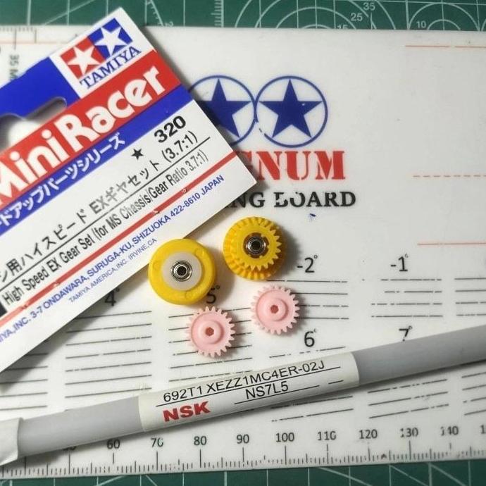 Promo Tamiya gear set ( 3.7 : 1 ) for ma / ms modif / gear floating kuning Diskon