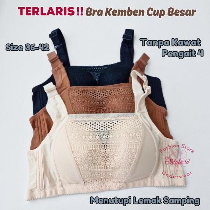 3 PCS BRA KEMBEN TIANA TELI TWINERRY HANABRA TOYAZI 701 KAIT 4 CUP BESAR BH WANITA DEWASA TANPA KAWA