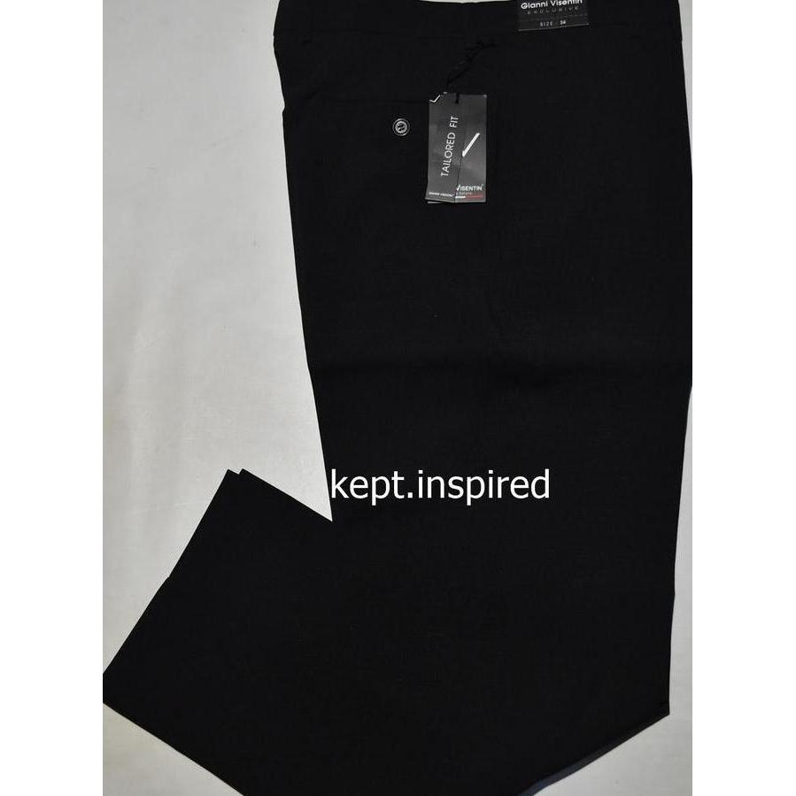 Gianni Visentin Celana Gianni Visentin Celana Kerja Hitam Formal Pria Tailored Fit