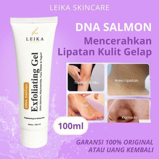 AMPUH Pemutih Ketiak Hitam DNA Salmon Leika Skincare Pemutih Siku Hitam BPOM Exfoliating Gel Leika S