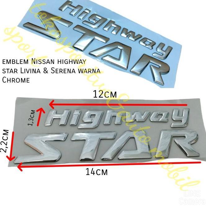 Emblem Tulisan Nissan Highway Star Hws Livina Serena Elgrand Chrome