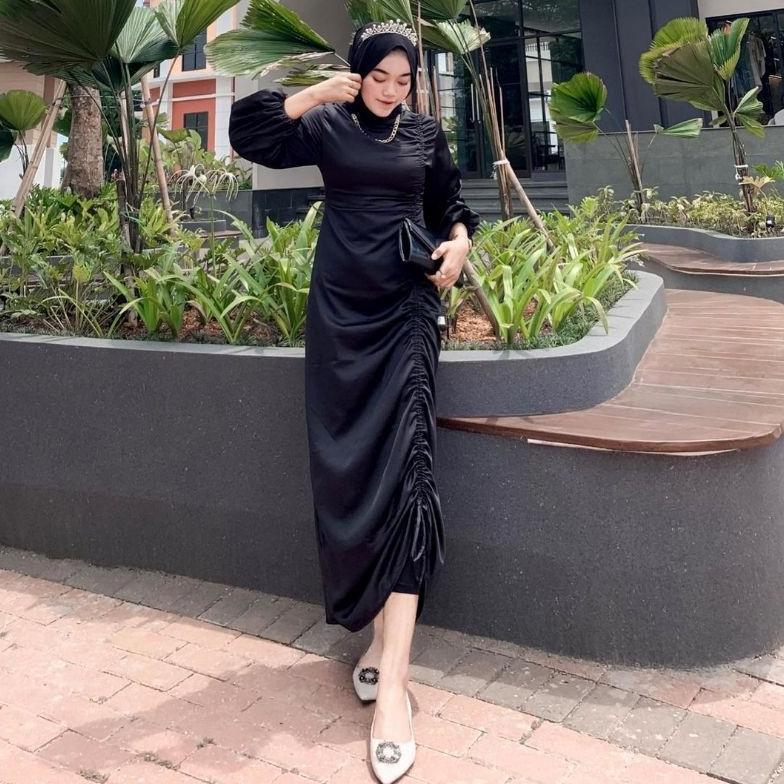 Dress Andini Serut Andini Serut Kondangan Briesmeid Wedding Pesta