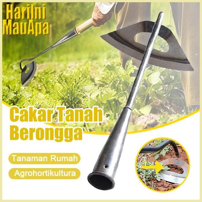 Cangkul Baja Mangan Berongga Hemat Tenaga Anti Lengket Alat Berkebun Pertanian Ideal untuk Gali Tana