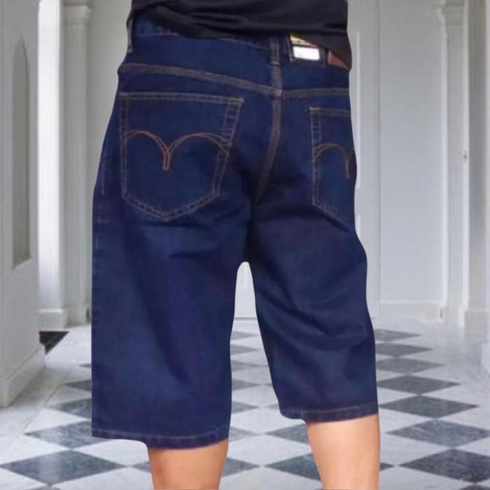 Bisa Cod - Celana Jeans Reguler Fit Pendek Pria Kualitas Premium Distro Hitam Denim - Rnd Jeans Cela