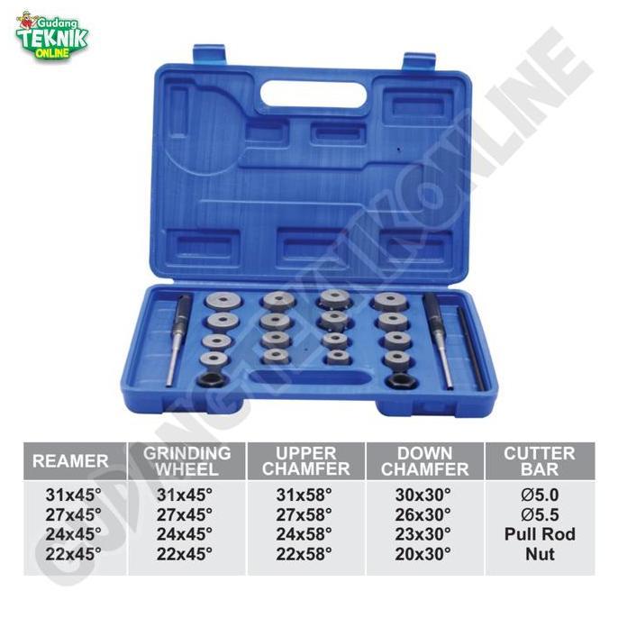 ALDO Alat Setting Klep dan Reamer 21pcs / Setting Klep Motor Valve Seat Cutter Seting Klep 1 Set 21P