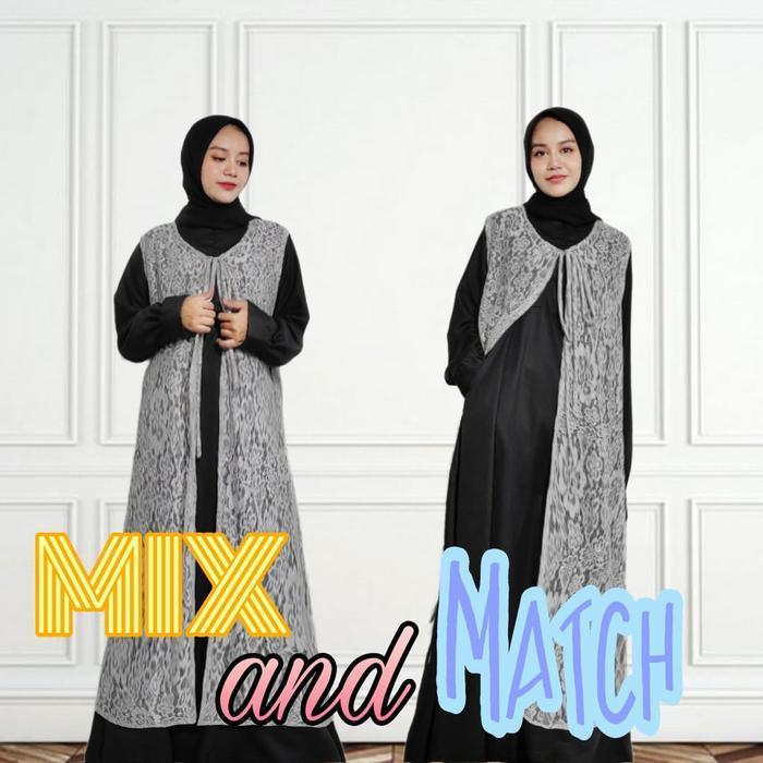 Bisa Cod - Outer Brukat Clara Cardigan Jumbo Brokat Panjang Semua Ukuran Premium Luaran Pesta Kondan