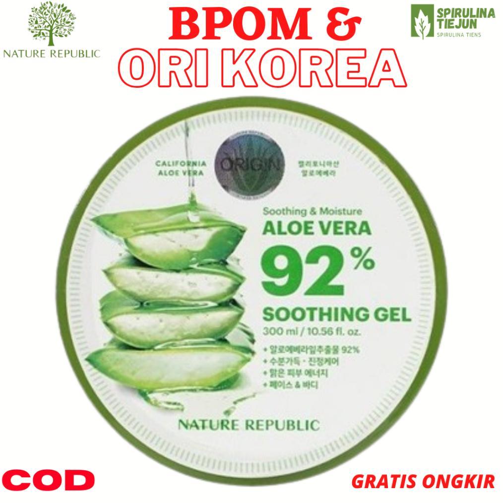 NEW (100% ORIGINAL) NATURE REPUBLIC ALOE VERA 92% SOOTHING GEL, ALOE VERA NATURE REPUBLIC 100% ORIGI