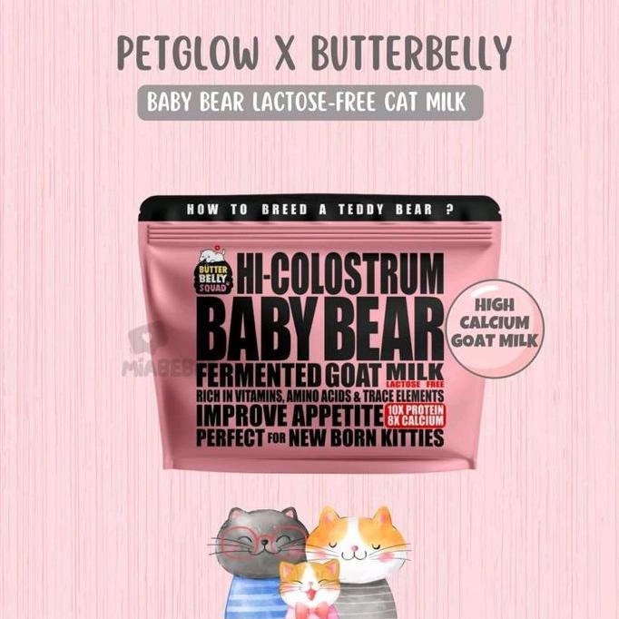 HARGA DISC - Petglow x ButterBelly Baby Bear Lactose Cat Milk /Susu Untuk Kucing