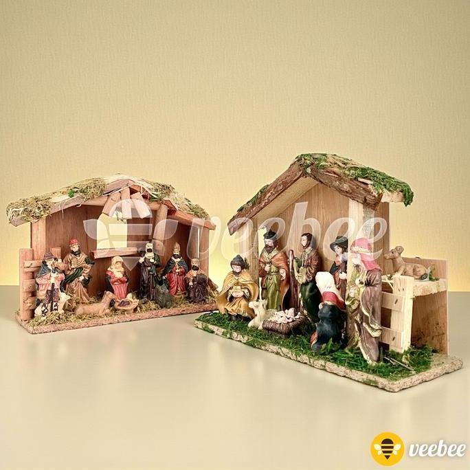 HARGA DISC - Patung Kelahiran Yesus Set Rumah (V92) | Patung Yesus | Patung Yesus Set Handmade | Dio