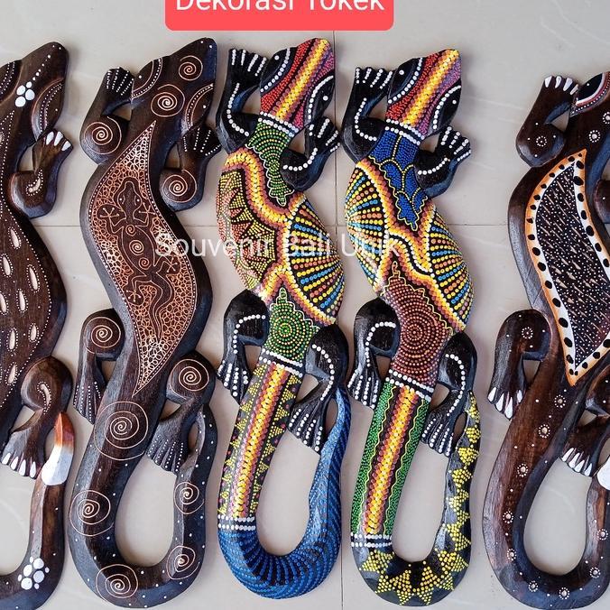 Dekorasi Tokek Cicak 50Cm Kayu Hiasan Dinding Gecko Bali