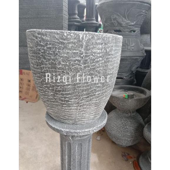 Macam-Macam Pot Semen Pot oval/bulat minimalis untuk tanaman teratai, bonsai dll