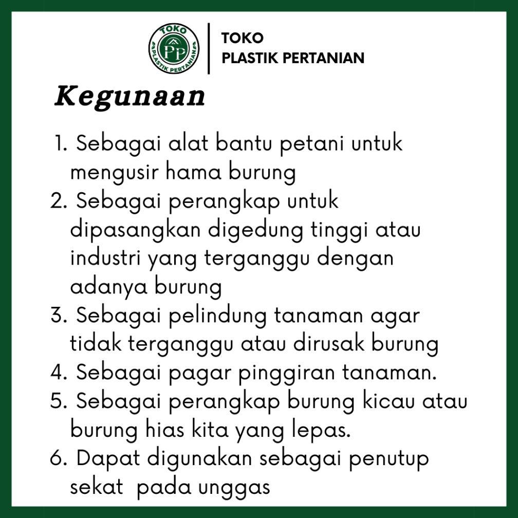 Jaring Burung 0.12 100Md 100 Yard - Jaring Pelindung Padi Spaylater 0%|Terlaris|Trend|Baru|Ready|Rea