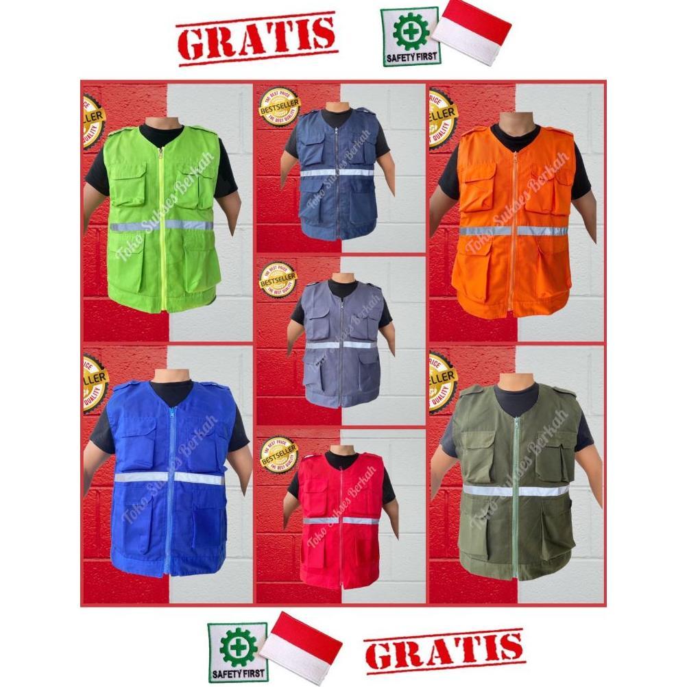 Original Rompi Vest Jaket Pekerja Safety K3 - Rompi Safety