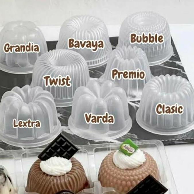 Kuteka- Cetakan Agar Puding Mini Bavaya Classic Twister Jelly Bunga Ulir Puding Green Leaf 0951