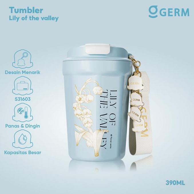 CODGERM K32 390ML Vacuum Cangkir Kopi S31603 Baja Tahan Karat Portabel With Liontin Dekoratif Termos