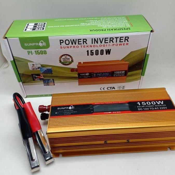 Power Inverter Led Sunpro PI-1500 | Inverter DC ke AC 1500W Merk Sunpro Power Inverter Bagus PI1500 