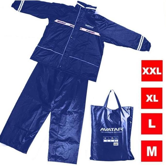 Jas Hujan Set - Jaket Celana AVATAR - Size M / L / XL / XXL - NAVY BLUE / BIRU NAVY / DARK BLUE