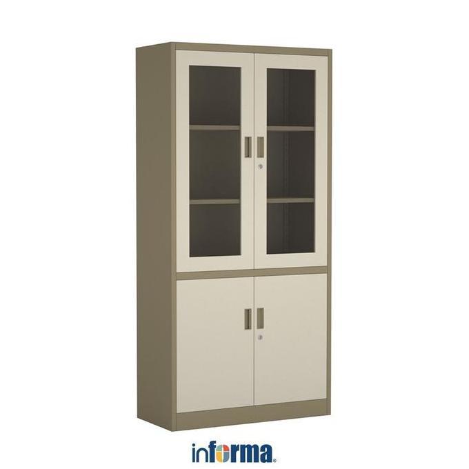 Informa Kiev Lemari Arsip Kantor Metal Dengan Pintu - Cokelat Rak Dokumen Kabinet Besi Filing Tempat