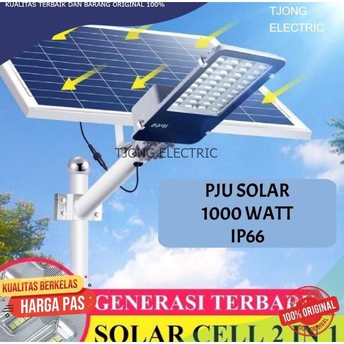 Lampu Jalan 1000w Solar Cell Lampu PJU 1000 watt Solar Panel 2 in 1