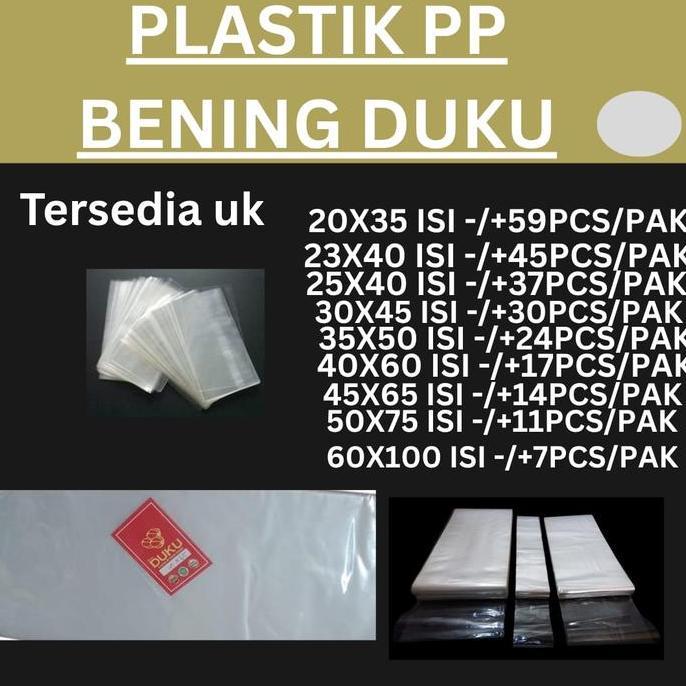 Avvolgere- { Isi 4 Bks } Plastik  Pp Bening, 20X35 - 23X40 - 25X40 - 30X45 - 35X50 - 40X60 - 45X65 -